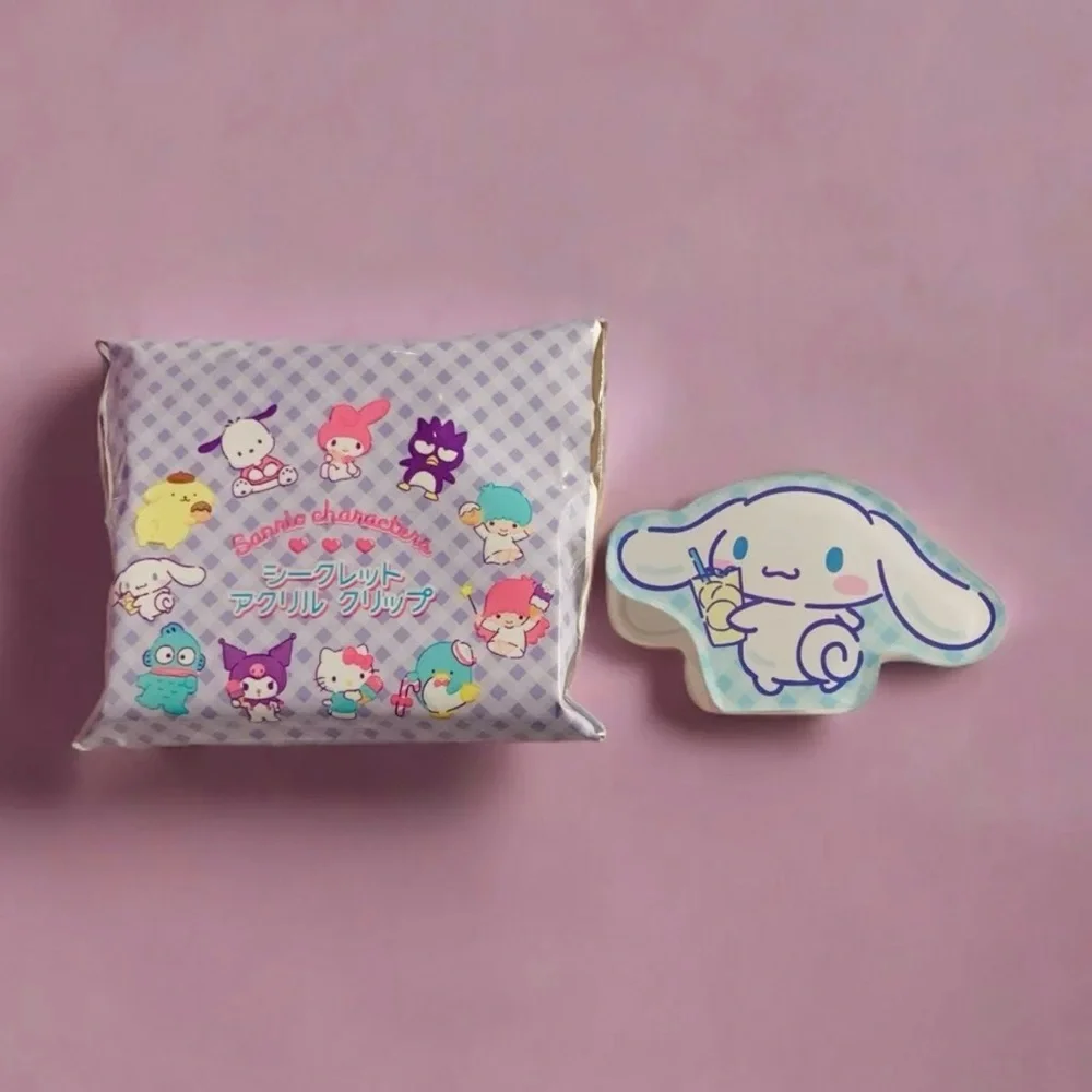 Sanrio Clip Set - Cinnamoroll, 2” Acrylic Kawaii Fastener For Planner Journal